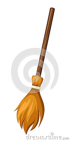 Old witches broom. Vector illustration Vector Illustration