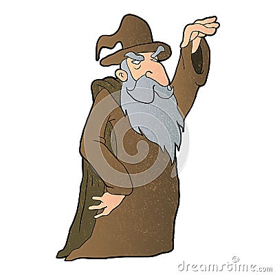 Old Wizard cartoon Vector Illustration