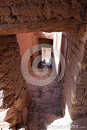 old woman in Abyaneh Stock Photo