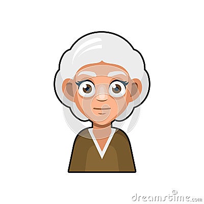 Old Woman Cartoon Icon. Cute Avatar. Vector Vector Illustration