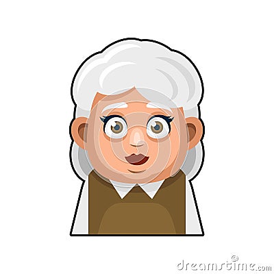 Old Woman Cartoon Icon. Cute Avatar. Vector Vector Illustration