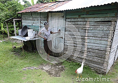 Old woman in the Dominican Republic Editorial Stock Photo