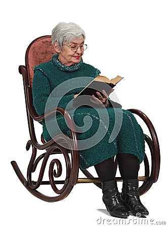 Old woman reading Stock Photo