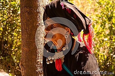 An old woman in Wa Ethnic Group Village Editorial Stock Photo