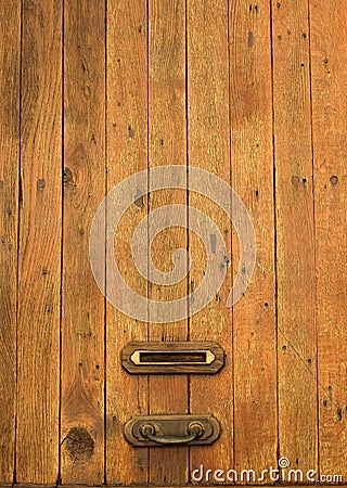 Old wood letterbox Stock Photo