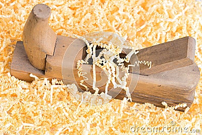 Old wood planer for woodworking Stock Photo