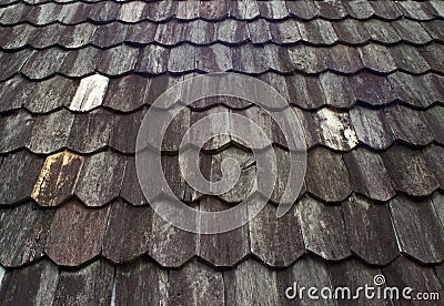 Old wood roof Stock Photo