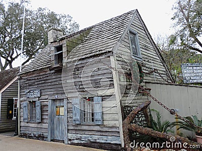 Old Wood School House in Saint Augustine, Florida Editorial Stock Photo