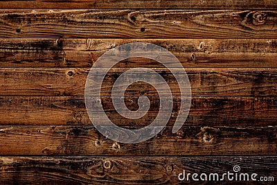 Old wood texture background. Dark brown wooden boards, planks. Surface of dark shabby weathered parquet, desk. Vintage pattern of Stock Photo