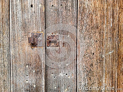 wood texture with hasp Stock Photo