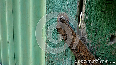 Old wood texture and rusty iron Stock Photo