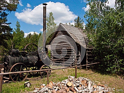 Old woodcutter hut in Wdzydze Kiszewskie Poland Stock Photo