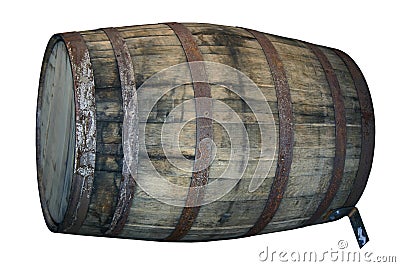 Old Wooden Barrel Stock Photo