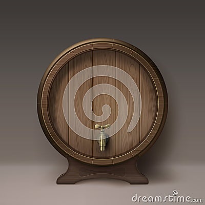 Old wooden barrel Vector Illustration