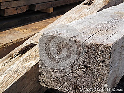 Old Wooden Beams Stock Photo