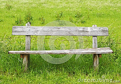 Old wooden bench Stock Photo