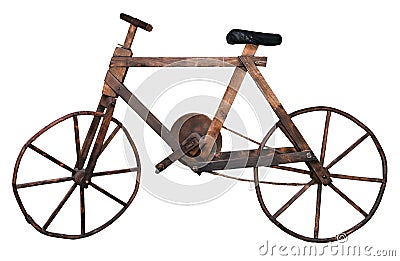 Old wooden bike Stock Photo