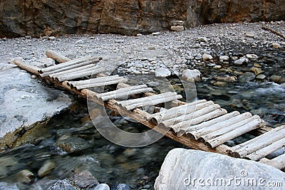 Old wooden bridge Stock Photo