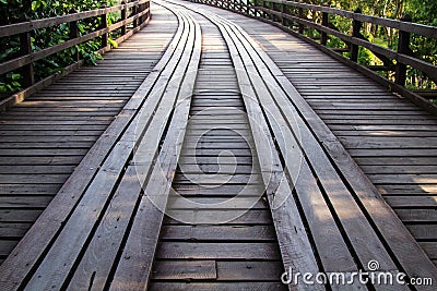 Old wooden bridge Stock Photo