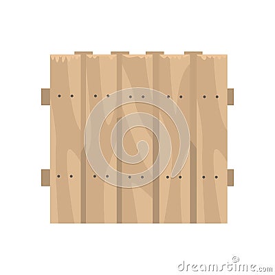 Old wooden brown fence, boundary for farm Vector Illustration