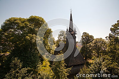 Old wooden church in Transcarpathia, Ukraine Stock Photo