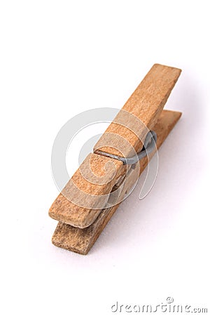 Old wooden clip Stock Photo