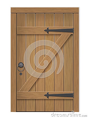 Old wooden door Vector Illustration