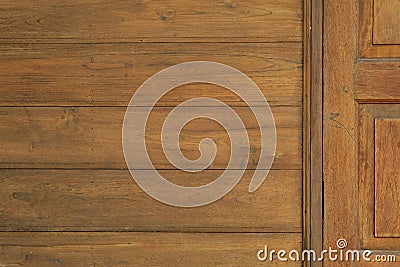 Old Wooden door in Thai style texture background. Stock Photo