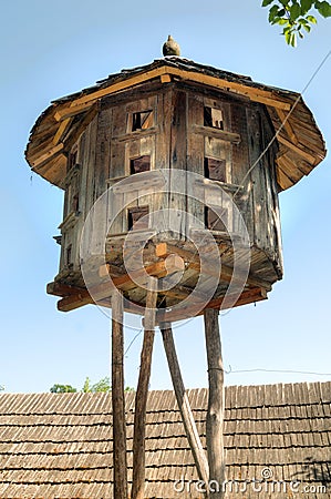 Old wooden dovecote Stock Photo