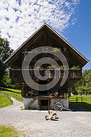 Old wooden farm house Stock Photo