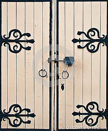 Old wooden gates Stock Photo