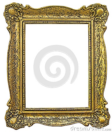 Old wooden gilded Frame Stock Photo