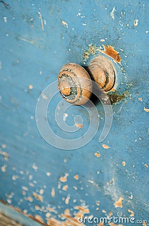 Old wooden handle Stock Photo