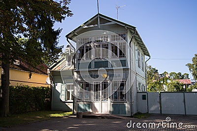 Old wooden house in Jurmala, Latvia Stock Photo