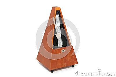 Old wooden metronome Stock Photo