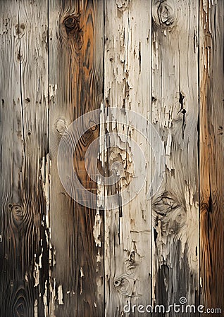 Peeling Layers: A Composition of Weathered Wood Planks and Youth Stock Photo