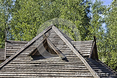 The old wooden roof Stock Photo