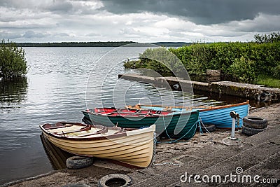 Old Wooden Row Boats Stock Photo
