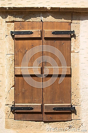 Old wooden shutters Stock Photo