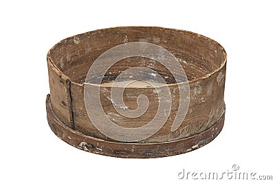 Old wooden sieve Stock Photo