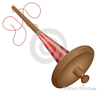 Old wooden spindle Vector Illustration