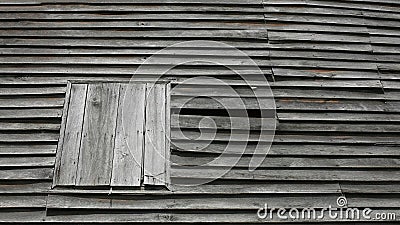 Old wooden wall and close window Stock Photo