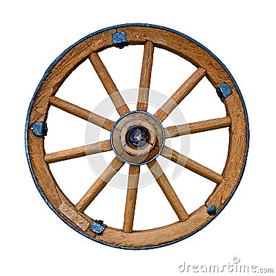 Old wooden wheel Stock Photo