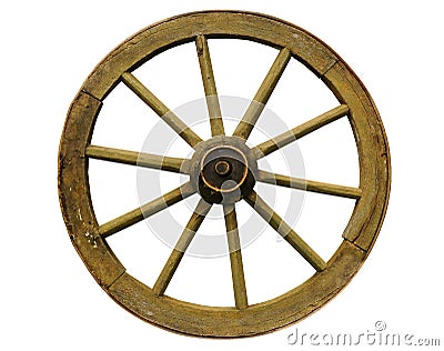 Old Wooden Wheel Stock Photo