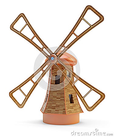 Old wooden windmill Stock Photo