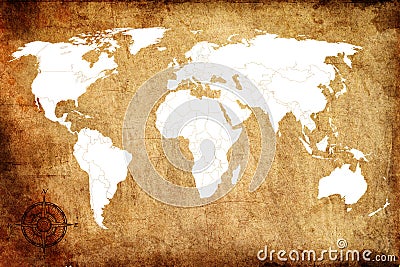 OLD WORLD MAP Stock Photo