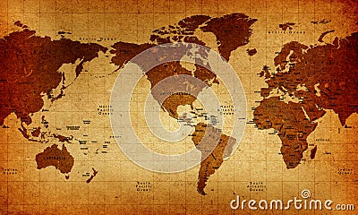 Old World Map Stock Photo