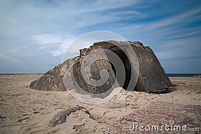 Old World War Two bunker Stock Photo