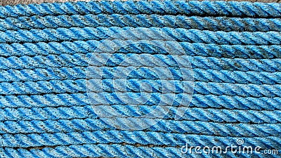 Worn blue rope Stock Photo