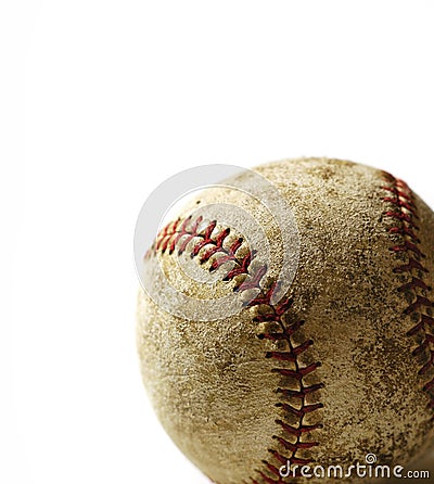 Old Worn Rough Baseball Stitching Sport Stock Photo